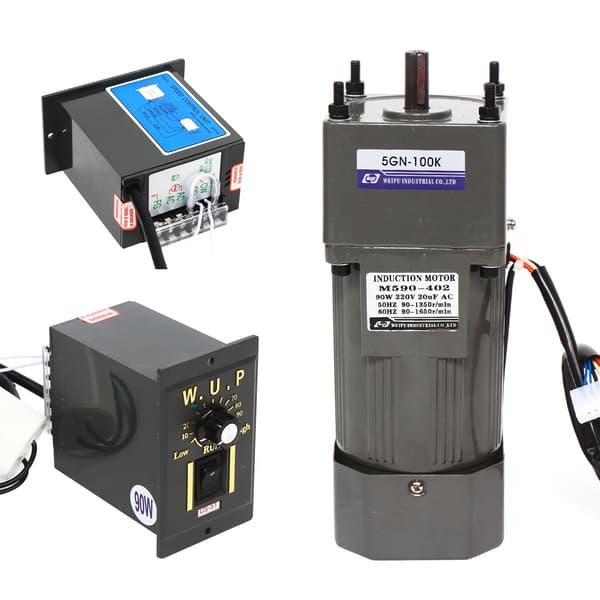 Gear Reducer Motor, 90W Effekt, Variabel Hastighedskontrol,Grå