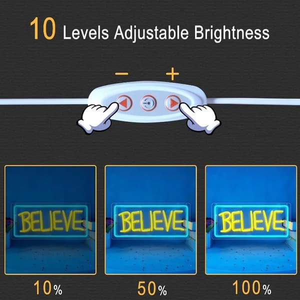 Neonskylt, dimbara LED-lampor, USB-driven dekoration,40x19cm