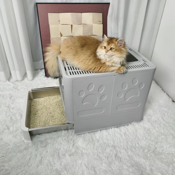 Kattebakke, Nem at Rengøre, Holdbart Design,Grå