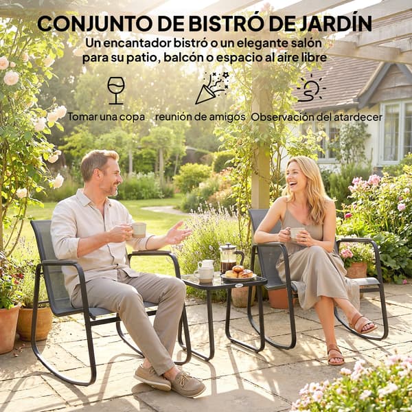 Bistroset, Snygg Design, Hållbara Material, LJUSGRÅ