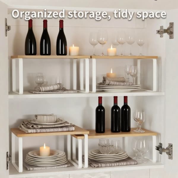 Opbevaringsreol, Justerbar, Stabelbar Design,2stk