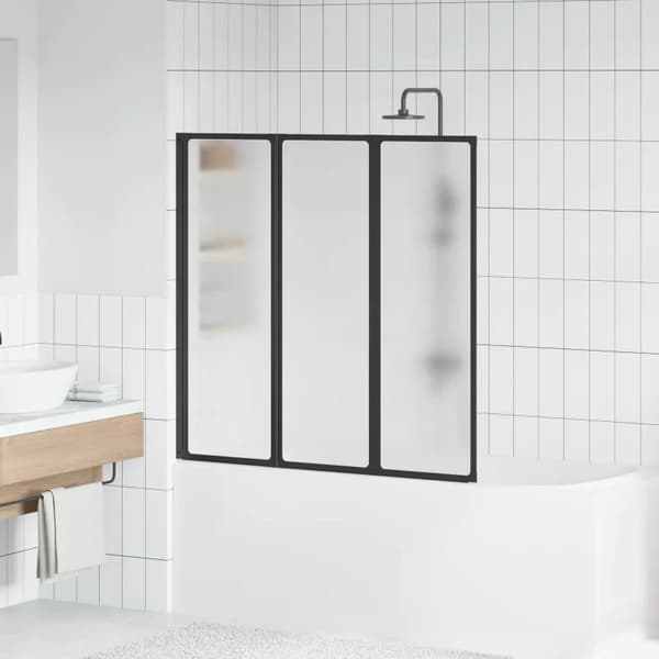 Bruseafskærm, Aluminium og PP, Moderne Badeværelsesdesign,sort