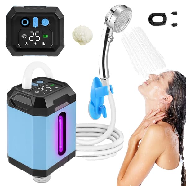 Campingbruser, 6000mAh batteri, justerbare bruseindstillinger,220V EU