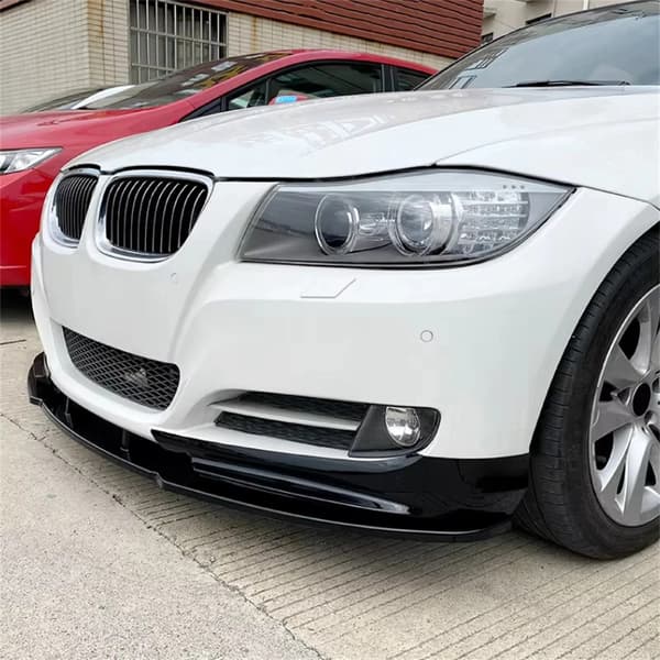 Front Bumper Lip Splitter, Glans Sort Farve, PP Plastmateriale, Designet til Luksus Sedan 3 Series E90 E91 LCI, Frontplacering, Antal: 1 sæt