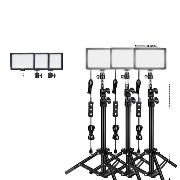 LED Videolampa, Justerbart Stativ, Tvåfärgsfunktion,3 SETS