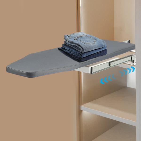 Strykbord, Fällbar Design, 180° Rotation,Ljusgrå