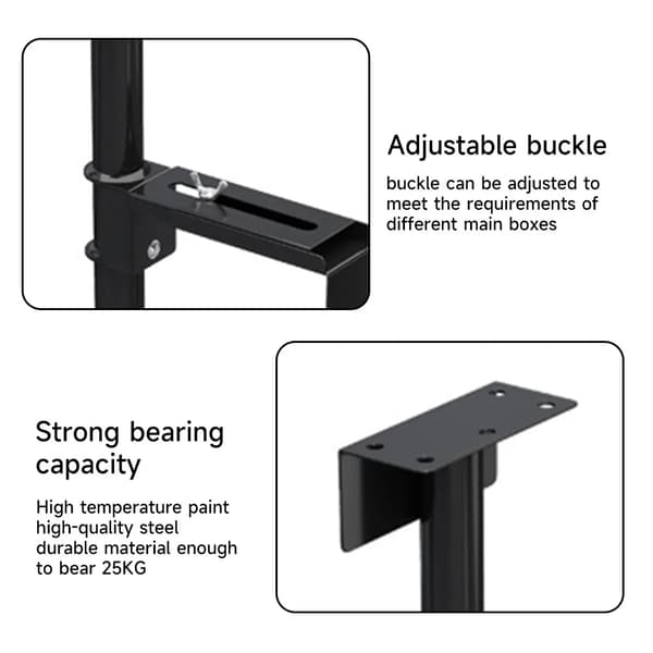 PC Case Holder, Justerbar Højde, Robust Jernkonstruktion,sort