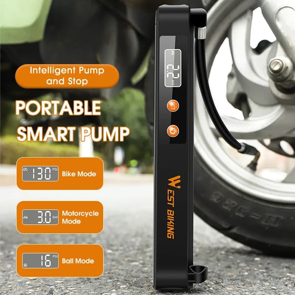 Luftkompressor, Bærbart Design, Smart Auto Pumpe Teknologi,sort