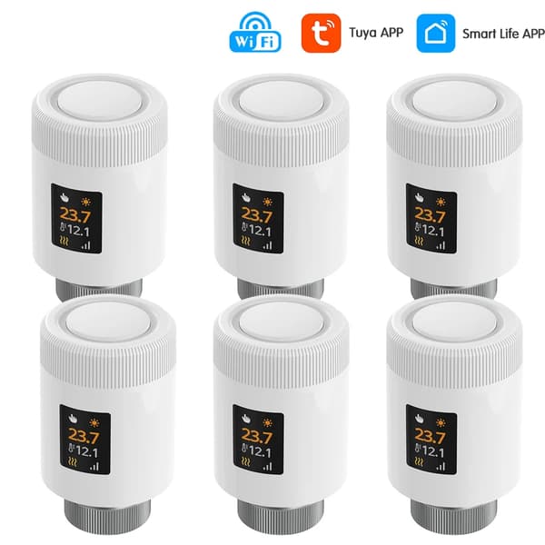 Termostatisk radiatorventil, Wi-Fi 6-forbindelse, energieffektiv,WiFi-6PCS