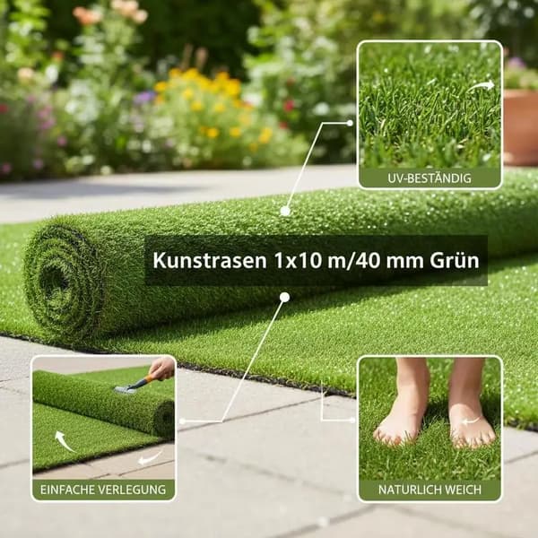 Konstgräs, UV-beständigt, Låg underhåll,armégrön