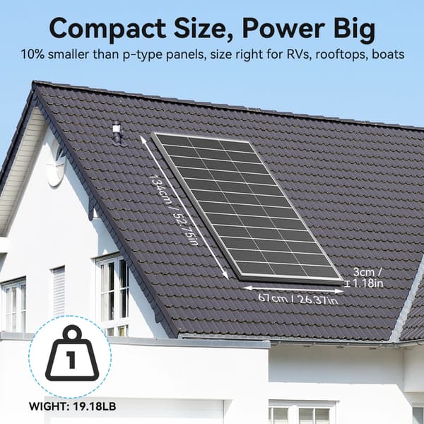 Solpanel, Monokristallint Silikon, Hög Effektivitet,400W (200W X 2)