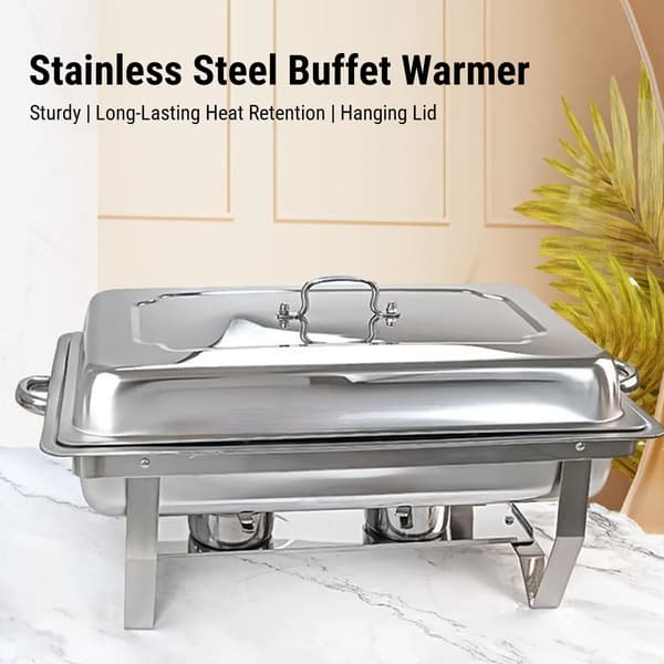 Chafing Dish, Rostfritt Stål, Bufféset,Silver