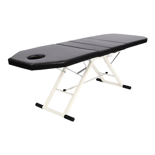 Massagebord, Justerbar Rygstøtte, Sammenklappeligt Design,sort