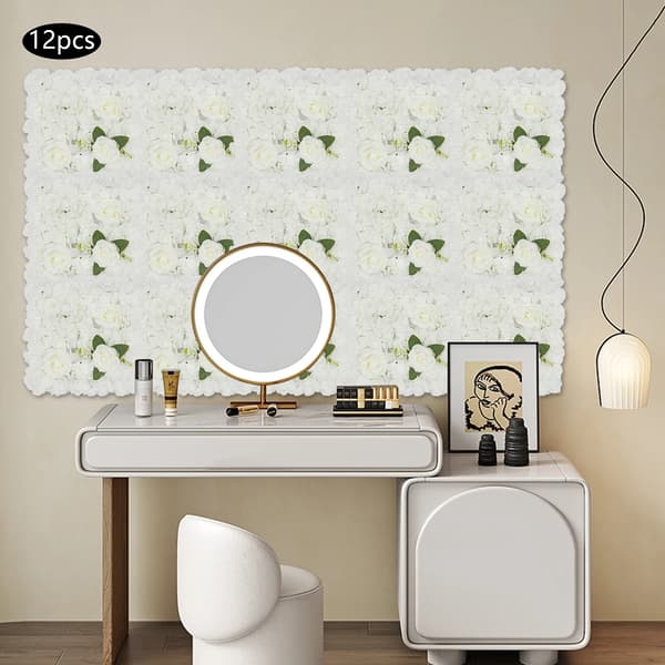 Blomster Vægpaneler, 3D Design, Egnet til Bryllupper og Fester,HVID