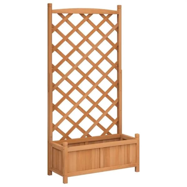Planter, Solid Trækonstruktion, Spalier Støtte,Brun