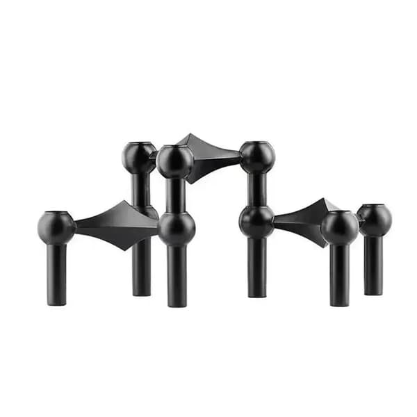 Ljuslykta, Modern Stål Design, Mångsidig Heminredning,3PCS Svart