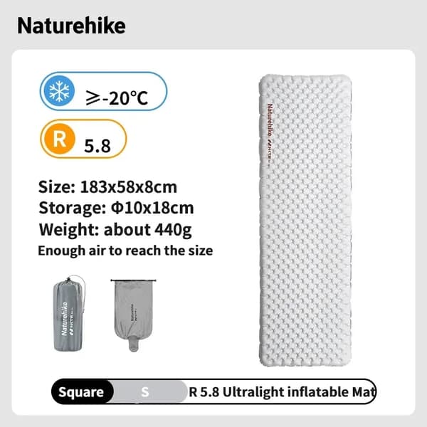 Campingmadras, Oppusteligt Design, Nem Opsætning,R5.8Square-S