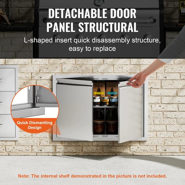 BBQ Adgangsdør, Rustfrit Stål, Flush Mount Design,30.5X21tommer