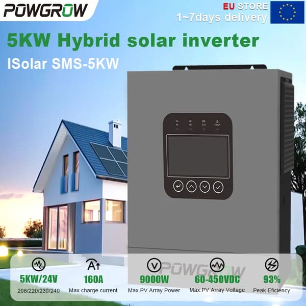 DC/AC Inverter, Høj Effektivitet, Direkte Drift,5000W-24V-WIFI