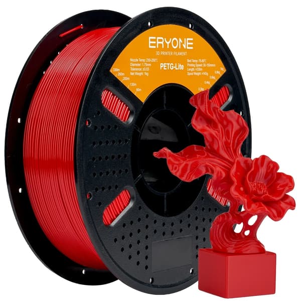 3D-skrivarfilament, 1,75 mm diameter, hållbart och flexibelt,Röd-4kg