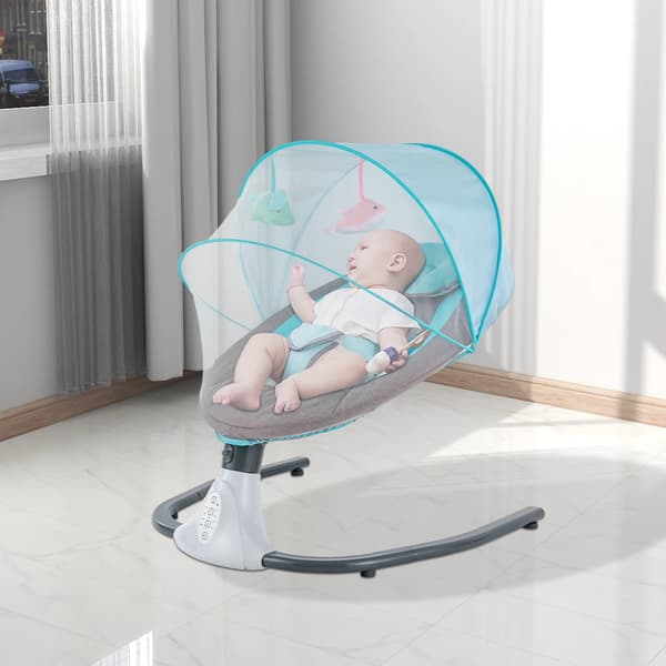 Babysving, Automatisk Vuggen, Justerbar Tidsindstilling,Blå