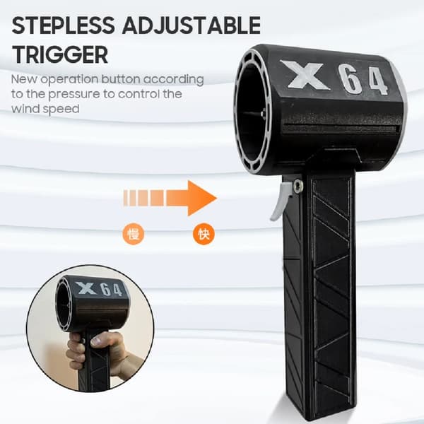 Handhållen Turbo Jet Fläkt, Kraftfull Luftflöde, Steglös Hastighetskontroll,64mm