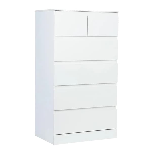 byrå, 6 lådor för förvaring, modern design,Vit