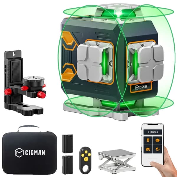 Laseravstånd, 4x360° Laserplan, Bluetooth-kontroll,CM-S02