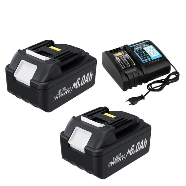 Batteri, 6000mAh kapacitet, laddningsbar design, 2 6.0Ah 4A laddare
