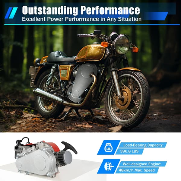 ATV-motor, 49CC, luftkylsystem,Röd