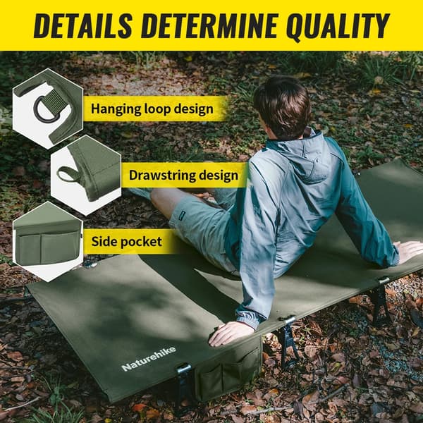 Camping Seng, Bærbar Design, Holdbar Konstruktion,Sort