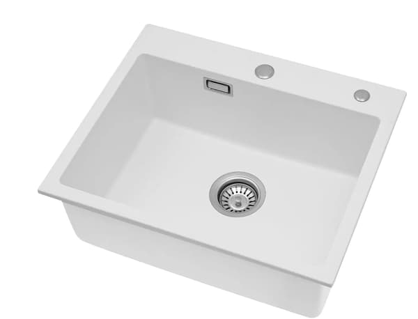 Køkkenvask, Kvartssten, Holdbart Design,HVID