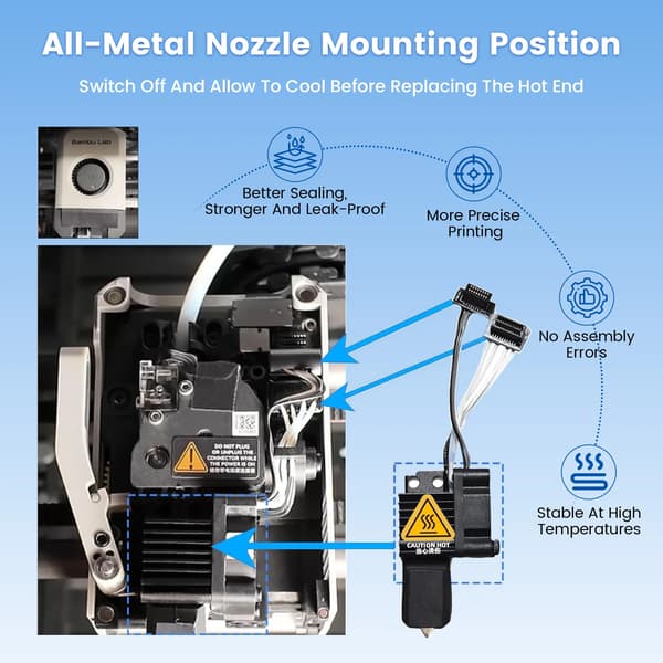 Hotend Kit, Nem Installation, Høj Temperatur Modstand,sort