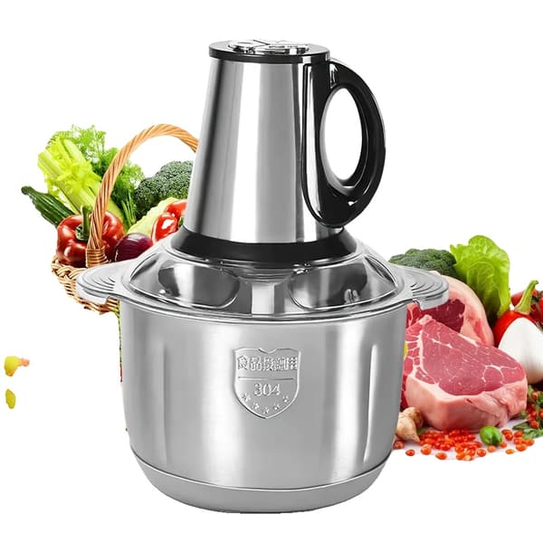Kødhakker, 5L kapacitet, rustfrit stålblad,5L