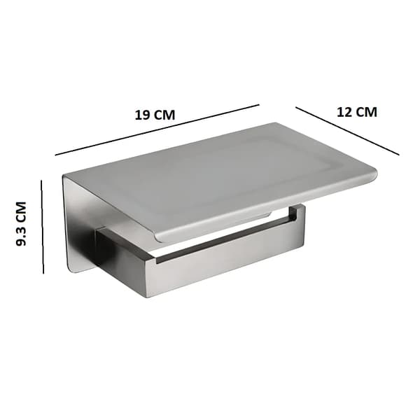 Toiletpapirholder, Rustfrit Stål, Væghængt Hylde,Sølv