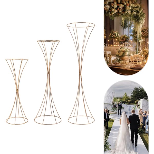 Centerpiece Vas Set, Elegant Design, Mångsidig för Evenemang,Guld