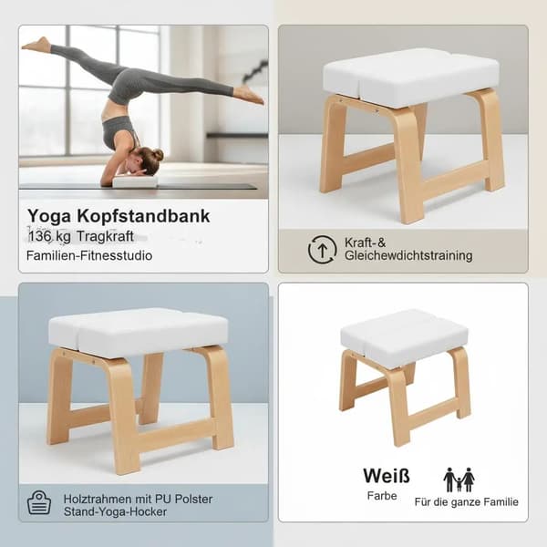Yoga Inversion Table, Justerbar Höjd, Maximal Viktkapacitet 136 kg, armégrön