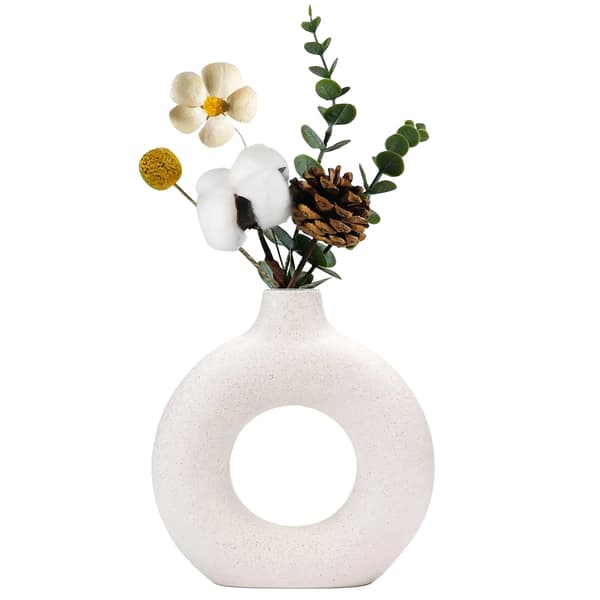 Dekorativ Vas, Modern Minimalistisk Design, Elegant Keramiskt Material,VIT