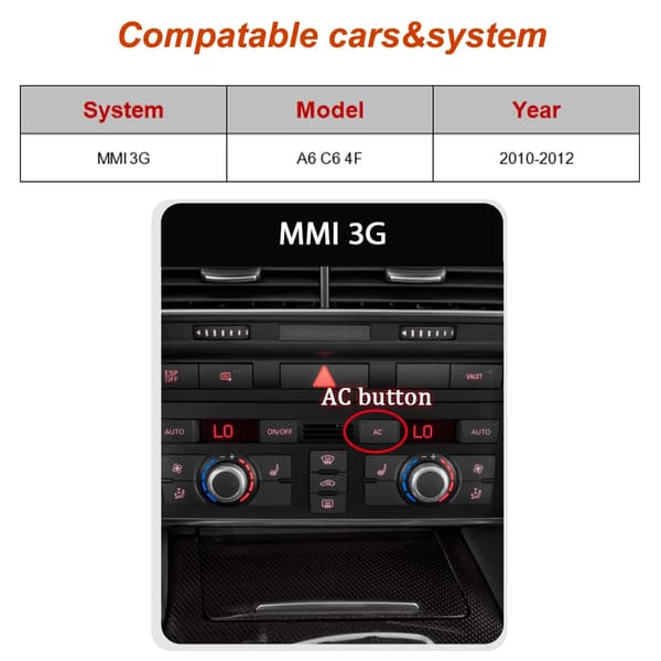 CarPlay och Android Auto Dekoder, Trådlös Anslutning, Enkel Installation,För A6 MMI 3G