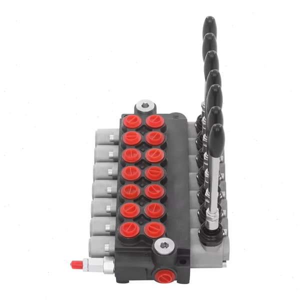 Hydraulisk Kontrolventil, 7 Spool, Højt Tryk 31,5MPa,Sort og Rød