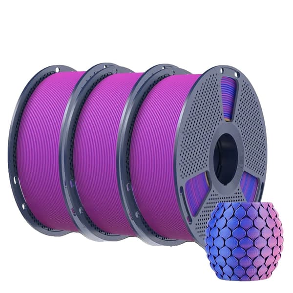 3D-printer filament, mat finish, boblefri,Rød-Blå