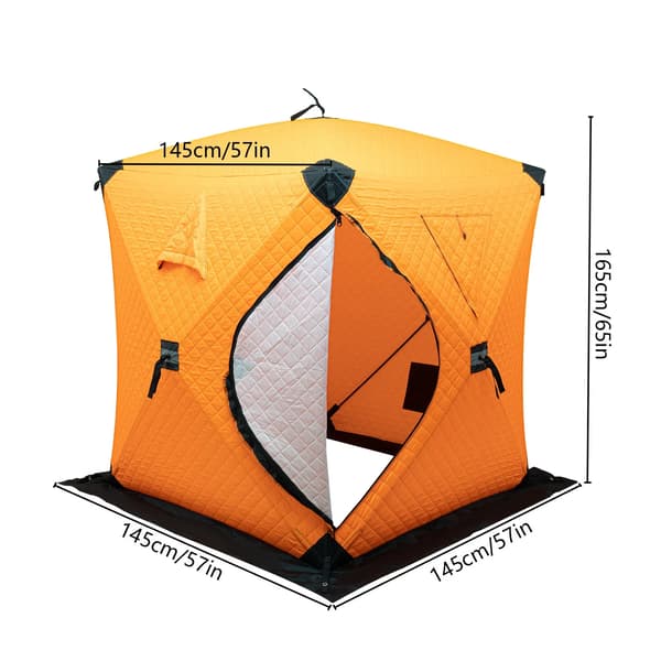 Isfisketält, Vindskyddande Design, Rymlig Interiör,Orange