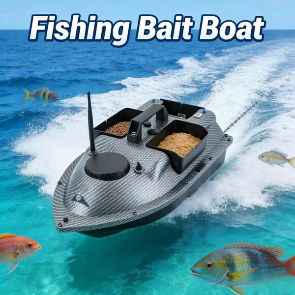 Fiskebaitbåd, GPS-navigation, dual motor kraft,sort