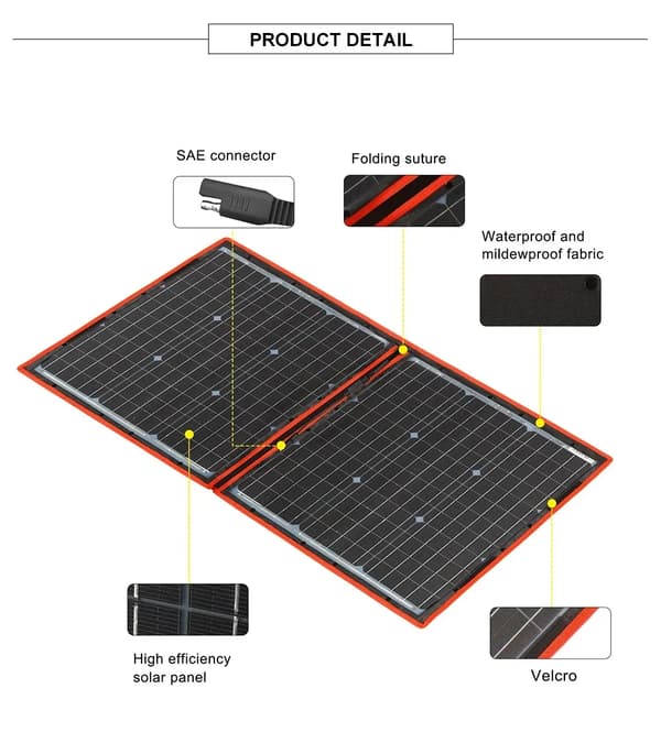 Solpanel, Flexibel Design, Hög Effektivitet,100W solpanel