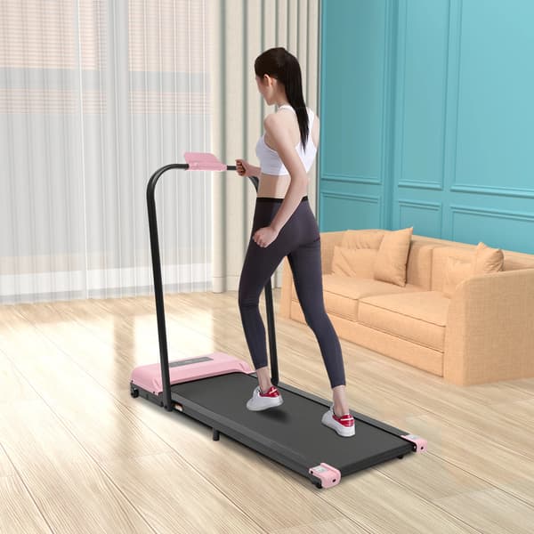 Fällbar löpband, elektrisk drift, tyst design,Rosa
