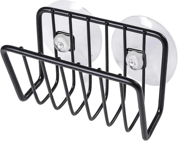 Spongeholder, Rustfrit Stål, Væghængt Design,sort