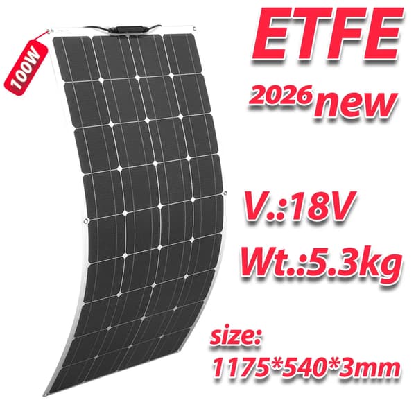 Solpanel, Fleksibelt Design, Høj Effektivitet,100W 1175x540x3mm