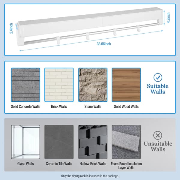 Tøj tørrestativ, pladsbesparende design, robust konstruktion,7