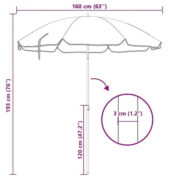 Utomhusparaply, Justerbar Vinkel, Fällbar Design,Ljusgul