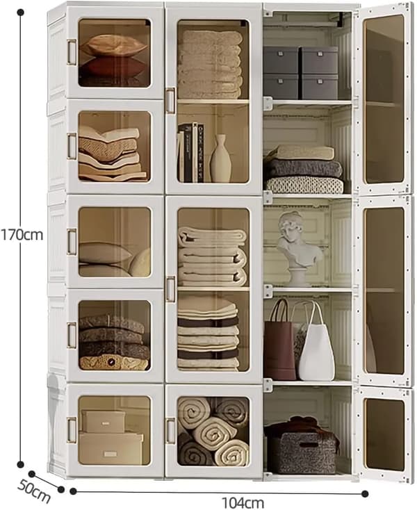 Garderobsorganisatör, Snabb Montering, Miljövänliga Material,Beige